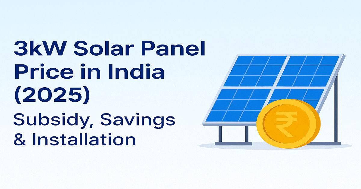 3KW Solar Panel Price in India